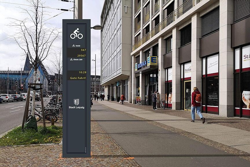 Dauerzählstelle am Augustusplatz Dauerzählstelle am Augustusplatz