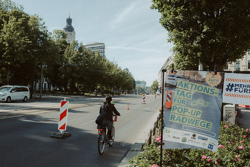 Weltfahrradtag Pop-up Radweg Dittrichring Weltfahrradtag Pop-up Radweg Dittrichring