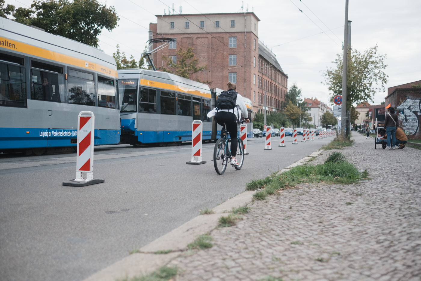 ADFC Leipzig-Pop-up Radweg-Zschochersche Straße