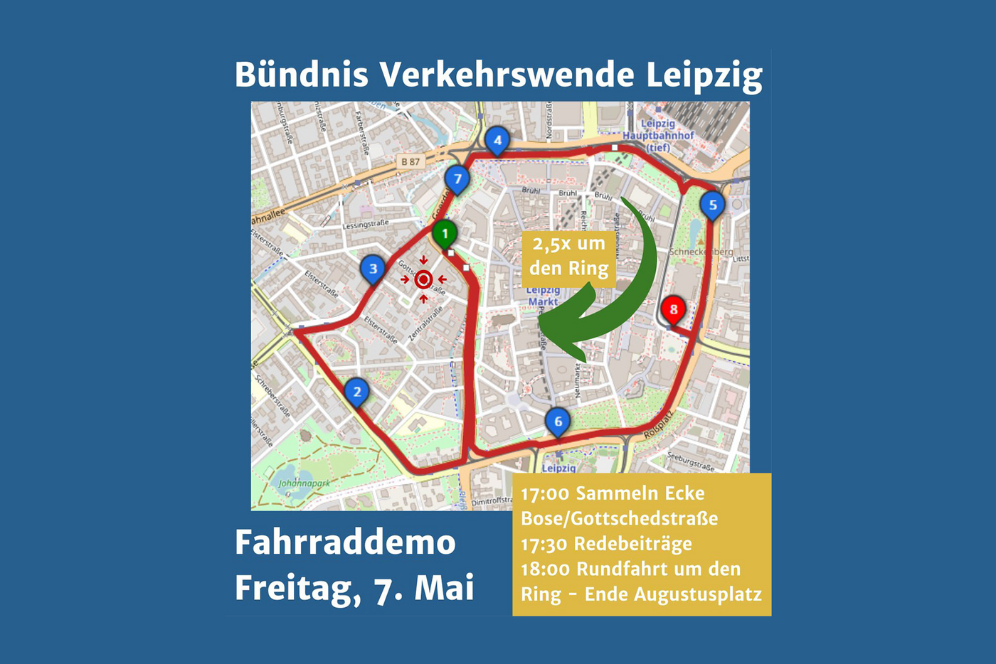 Route zur Demonstration